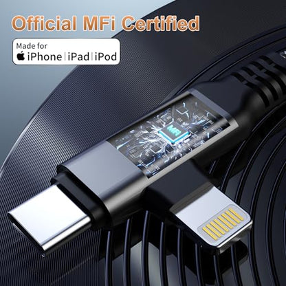 Magnetic Lightning + USB C to 3.5mm Headphone and Charger Adapter,【Apple MFi Certified】 2-in-2 USB C/Lightning to Aux Audio Jack with PD Fast Charging Cable Compatible with iPhone 16/15 /14/Samsung