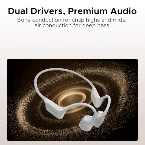 Bone Air Swim Bone Conduction Headphones Open Ear Wireless Waterproof Headphones 64GB IP68 Dual Conduction Headphones 8H Playtime Open Ear Sports Headphones for Cycling Swiming - LGray - color: LGray