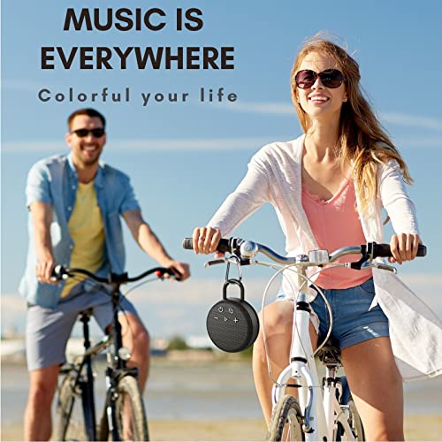 Musibaby Mini Bluetooth Speaker – Bluetooth 5.3 with 6956C Chipset, IPX7 Waterproof, Rubberized Shell, Clip-On Lanyard, Ultra-Portable for Shower, Pool, Teens, Backpack, Gifts (Black) - color: Black