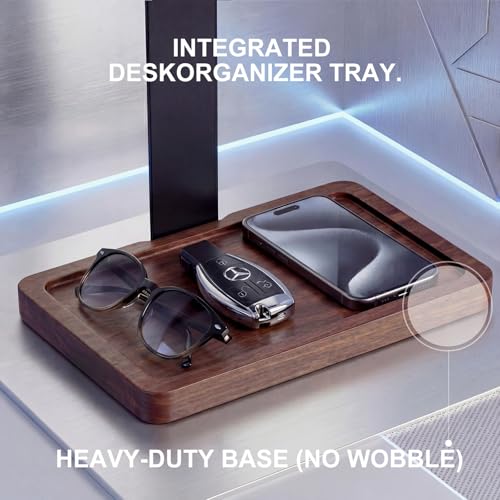 Headset Stand with Gaming Controller Holder, Wood Stand