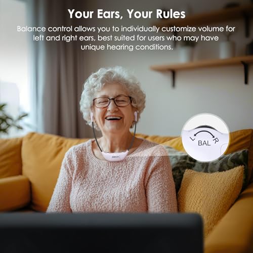 SIMOLIO TV Headphones Wireless for Seniors, Headset for Elderly SM-823D Pro | Loud & Clear Voice, L/R Balance & Tone Control, OPT By-pass to Soundbar, 14 Hrs Rechargeable Battery, Ambient Mode, 50M Range