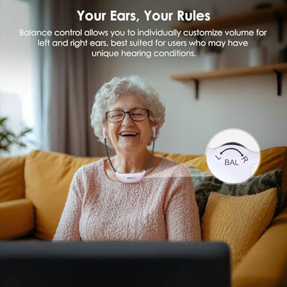 SIMOLIO TV Headphones Wireless for Seniors, Headset for Elderly SM-823D Pro | Loud & Clear Voice, L/R Balance & Tone Control, OPT By-pass to Soundbar, 14 Hrs Rechargeable Battery, Ambient Mode, 50M Range