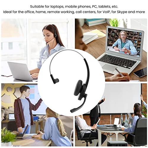 EBTOOLS Bluetooth Cordless Headset, Mono Telephone Headset with Rotatable Microphone, 11h Talk Time, All Day Comfort Design, Single Ear Call Center Headset for Office Home