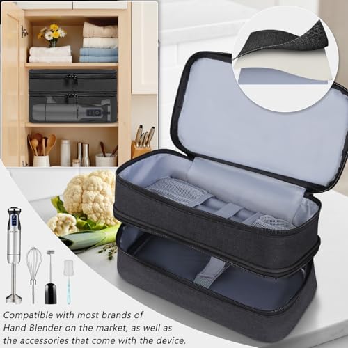 Hand Blender Storage Bag,Double-layer Hand Mixer Carrying Case for Kitchen