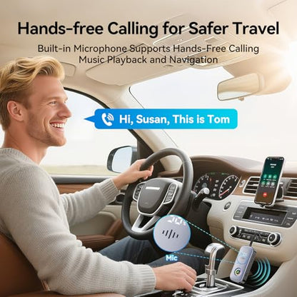Bluetooth Transmitter Receiver,Supports 2 AirPod/Headphone,HD Battery Level Display,Low Latency, 3.5mm Audio Interface Bluetooth Audio Adapter,for Airplane,TV,Car,Gyms,Home Audio Stereo Systems