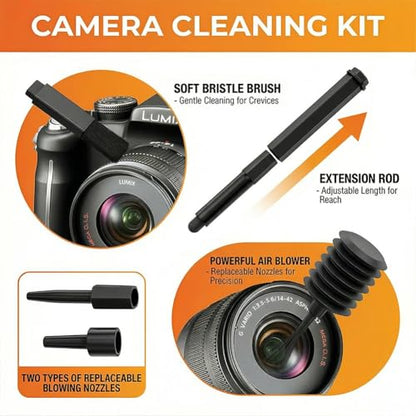 20 in 1 Multifunctional Cleaner Kit for Electronic Devices, Keyboard Cleaning Brush, Headphones Cleaner Kit for AirPods, Multi-Tool for Cleaning Laptop, Earbuds, Camera, Cellphones,Black - color: black