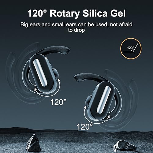 Wireless Earbuds SP36 Sports with Earhooks, Bluetooth 5.4, Hi-Fi Stereo Sound, LED Display, Long-Lasting Battery Life, Waterproof Sport Headphones Compatible with Android/iOS (Black)