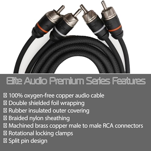 EA-PRMY2F Premium 2-Ch Oxygen Free Copper RCA Y-Adapter - 1.5ft. Dual Female to Male Twisted Pair with Noise Reduction - size: 1.5' (ft), style: Y-Splitter