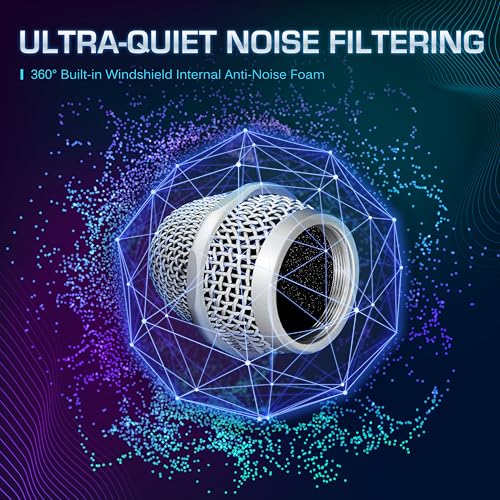 CAROL Edur-916S Silver XLR Wired Vocal Microphone for Singing－Supercardioid | Patented dual-shock-mount minimizes handling noise. Anti-rolling grille keeps the microphone secure on desk. - color: Silver