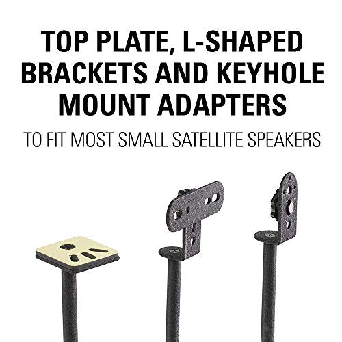 SANUS Height Adjustable Speaker Stands for Home Theater - Durable Design w/Tear Drop Base Fits Speakers up to 4lbs - 13" of Tool-Free Height Adjustment - Easy DIY Assembly