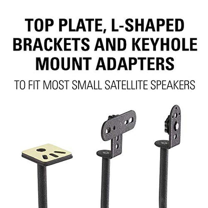 SANUS Height Adjustable Speaker Stands for Home Theater - Durable Design w/Tear Drop Base Fits Speakers up to 4lbs - 13" of Tool-Free Height Adjustment - Easy DIY Assembly
