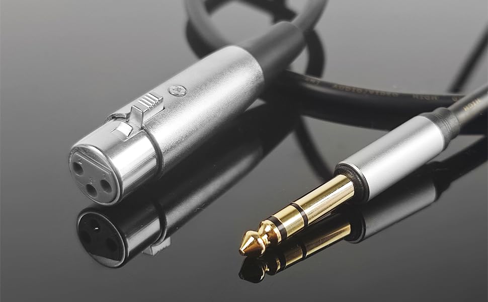 1/4 Inch TRS to XLR Female Balanced Cable, 6.35mm Male to 3-Pin XLR, 10Ft, for Microphone, Mixer, Speaker, Studio - color: grey, size: 10Ft