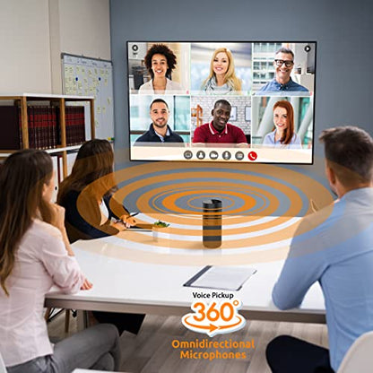 TOUCAN S100 Conference Speakerphone, 360 Voice Pickup, Wireless & USB Speakerphone with AI Noise Reduction, Plug and Play for Zoom, Teams, Home Office Meetings