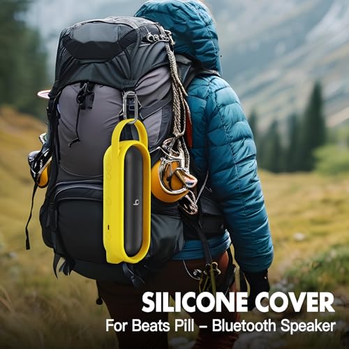 Silicone Cover for Beats Pill Portable Bluetooth Speaker Storage Bag Speaker Holder Travel Bag (Yellow) - color: Yellow