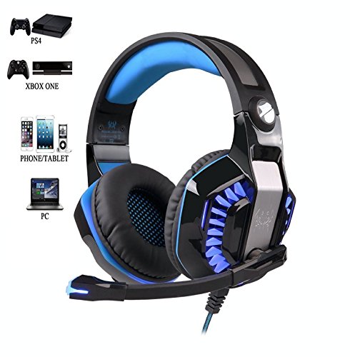 PS4 Headset Gaming Headset for PC Xbox One Headphones with Mic Headset for Gaming Computer(Blue)