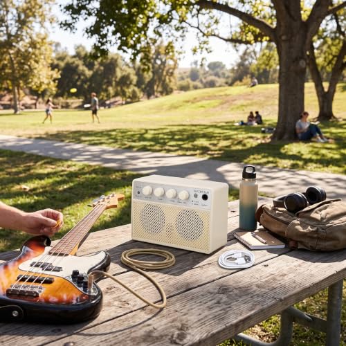 KOKKO KB-10 Bass Amplifier Portable Mini Bluetooth Audio 10W Mini Bass Amplifier Portable Rechargeable Bass Guitar Practice Amplifier