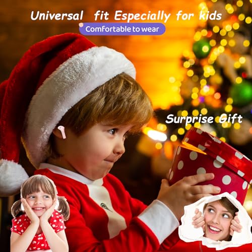 Xmenha True Wireless Cute Kawaii Headphones for Girls - Small Mini Tiny Earbuds for Kids - Noise Cancelling Earphones - TWS Wireless Earbuds for iPhone Android - color: Nude