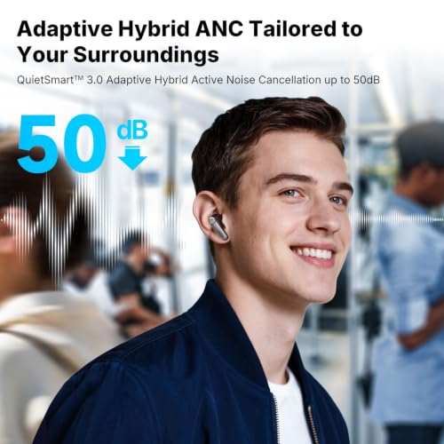 EarFun Air Pro 4+ Adaptive Noise Cancelling Wireless Earbuds, Dual Drivers | Qualcomm aptX Lossless, Translation Earbuds, Snapdragon Sound, 6 Mics AI Clear Calls, Hi-Res Sound, LDAC, Bluetooth 6.0, 54H - color: Black