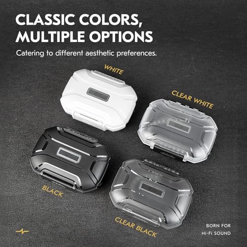 CCZ Taichi Portable IEM Case, Water-Resistant Earbuds Storage Hard Box, Travel Carrying Case for Headphones Compatible with Moondrop CHU II,KZ ZS10 PRO (Black) - color: Black