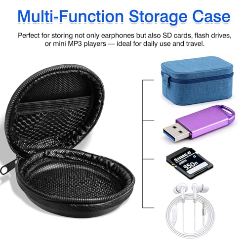 Hard Shell Earphone Carrying Case – Protective Headphone & Earbud Storage Pouch with Soft Microfiber Lining for Travel and Daily Use