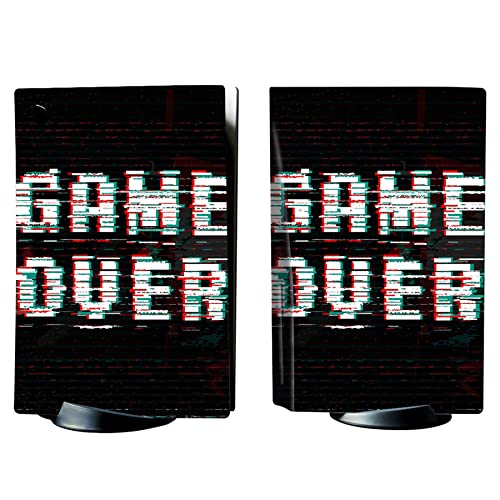 PlayVital for ps5 Skin - Disc Edition Full Set Console Controller Skin, Vinyl Decal Wrap Sticker Cover for ps5 Controller & Charging Station & Headset & Media Remote - Game Over Glitch - color: Game Over Glitch