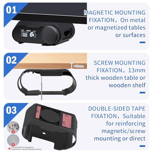 Under Desk Mount for SteelSeries Arctis Nova Pro, Elite and Omni Wireless Gaming Headset, Magnetic Holder for Arctis Nova Pro Wireless Base Station - style: Base Station Mount Only