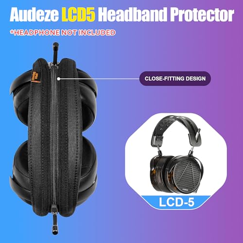 LCD-5 Headband Cover Compatible with Audeze LCD-5 Headphones Thicker Sports Fabric Replacement Headband Cushion Pad Cover Headphone Headband Protector (Black)