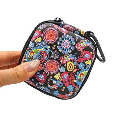 Earbud Case,Headphone Organizer Earbud Storage Bag, Hard EVA Shockproof Cover Carrying Case with Carabiner Clip Compatible with AirPods 4 AirPods Pro 2nd /3/2/1 Bose Galaxy (Jellyfish)