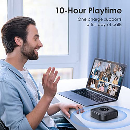 EMEET M0 Plus Conference Speaker and Microphone, 4 Mics 360° Voice Pickup | Noise Reduction, USB C&C-to-A Adapter, Bluetooth Speakerphone for 8 People w/Daisy Chain for 16, Works with Leading Software - size: Advanced M0 PLUS for 8 People