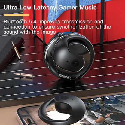 sunshot Ows Open Ear Buds Headphones Bluetooth 5.4,Bone Conducting Air Bone Conduction Headphones, 16mm Drivers,40H Playtime,Open Ear Earbuds IPX5 Waterproof and Noise Reducing Touch (Purple) - color: Purple