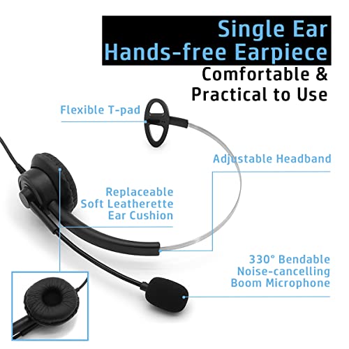 Office Desk IP Phone Headset RJ9 Compatible with Avaya 1416 1608 2410 5621 9504 9608G 9611G Cisco 7821 7911 7941 7942 7945 7962 8845 8851 Volume Control Adjustable Mic Noise Cancelling | for Avaya 2410 5621 9504 9608G 9611G, Cisco 7911 7941 7942 7945 7962