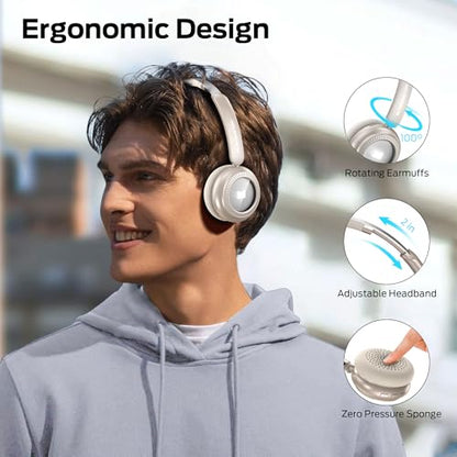 Monster N-Tune MINI 01 Bluetooth Headphones - Bluetooth 6.0 On-Ear Headphones with Speed Charge, Clear Audio, 50H Playtime, Comfortable & Lightweight Design, Hands-Free Calls (White)