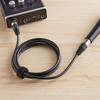 Amazon Basics XLR Male to Female Microphone Cable for Speaker or PA System, Recording Studio, All Copper Conductors, Low Noise Shielding, 6MM PVC Jacket, 6 Foot, Black - size: 6 Feet, style: 1-Pack