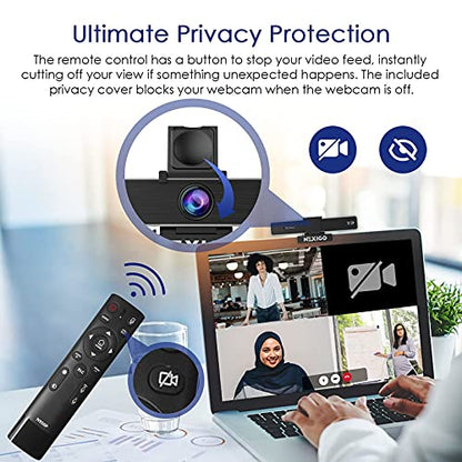 Zoom Certified, NexiGo N950P 4K Zoomable Webcam with Remote Control, Sony_Starvis Sensor, 5X Digital Zoom, Pro Web Camera with Dual Stereo Mics, for Zoom Skype Teams Twitch - style: Webcam 4K