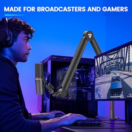 Boom Arm Stand THRONMAX S8 Mic Stand for Game Streaming and Broadcasting/Sturdy and Universal Mic Arm with 1/4“，3/8" to 5/8" Adapter，All-Metal and Fully Adjustable Mic Arm
