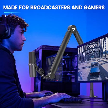 Boom Arm Stand THRONMAX S8 Mic Stand for Game Streaming and Broadcasting/Sturdy and Universal Mic Arm with 1/4“，3/8" to 5/8" Adapter，All-Metal and Fully Adjustable Mic Arm