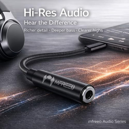 USB C to 3.5mm Audio Adapter, Type C to Aux Headphone Jack