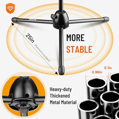 CAHAYA Tripod Mic Stand Boom Arm Floor One-Button Release Height Adjustable