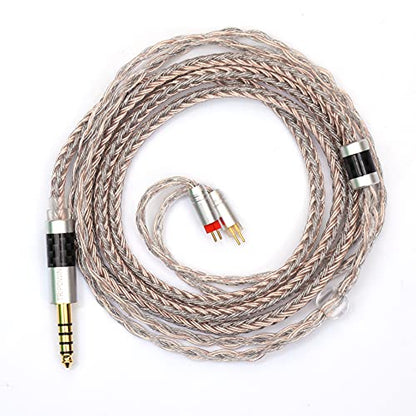 Linsoul Tripowin Jelly 16-Core Hybrid Mixed Conductor IEM Upgrade Cable | 21 Wires Per Core, OCC+Alloy Copper Graphene+OCC Mixed, Braided Wire for Audiophile Musician, 4.4mm, Recessed 2pin - size: 2-Pin 0.78mm, style: 4.4mm