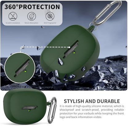 for New Bose Ultra Open Earbuds Case(2024), Green | Silicone Shockproof Protective Cover for Bose Open Ear Wireless Earbuds Accessories with Carabiner - color: Green