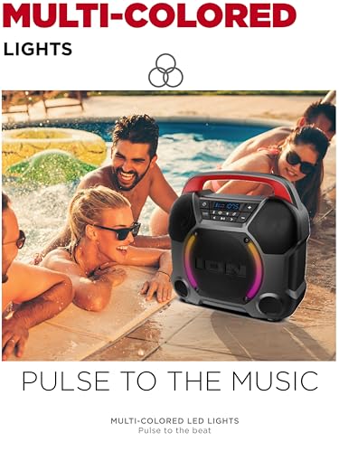ION Audio Pathfinder Go Wireless Bluetooth Beach Speaker IPX5 Water-Resistant for Pool Party Music Events, Indoor and Outdoor Parties - 2 Pack Bundle (Renewed)