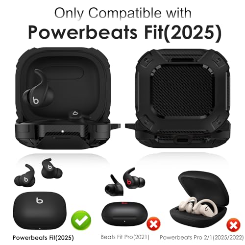 for Beats Powerbeats Fit Case Cover with Safety Lock & Phone Stand - color: Black, size: Beats Powerbeats Fit