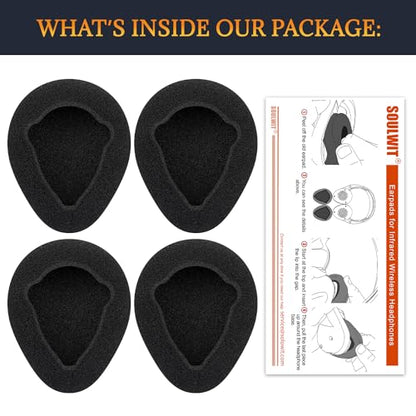 SOULWIT 2 Pairs Replacement Automobile Headphone Earpads Compatible with Infrared Wireless Headphones, Ear Pads Cushions for GM Ford Toyota Nissan Honda Entertainment DVD Player Systems (Foam)