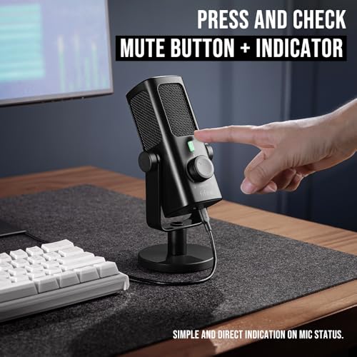 FIFINE AmpliTank PROFILE3 USB Condenser Microphone for Studio Podcast | Desktop Computer Recording Mic, Monitor Mix, Volume Control, Low-Cut Switch, Metal Built for Streaming Music Creation Vocal
