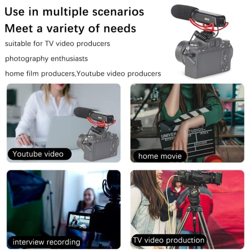 Meike MK-MP2 Camera Shotgun Microphone Uni-Directional Cardioid Condenser Photography Interview Video Mic Compatible with Sony Digital Camera Camcorder with Standard 3.5mm Port