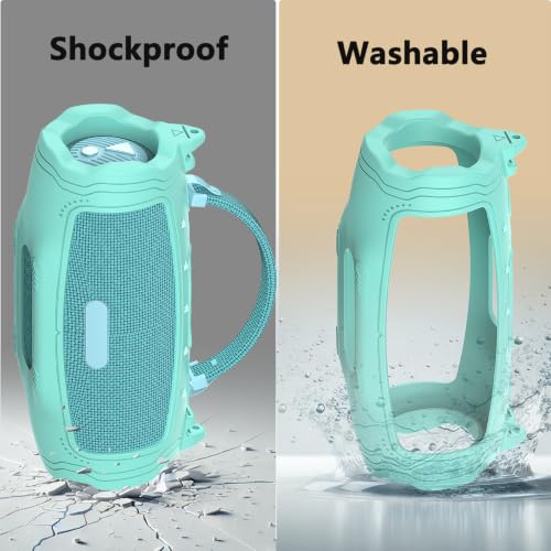 Silicone Cover Case for JBL Charge 6 Portable Bluetooth Speaker - color: Teal