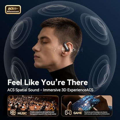 Sport Earbuds with Ear Hook 66hrs Playtime with LED Display Case, Wireless Bluetooth 6.0, Sports Over The Ear Earbuds, IPX4 Gym Workout Running Headphones, Deep Bass & Stereo Sound. - color: Black