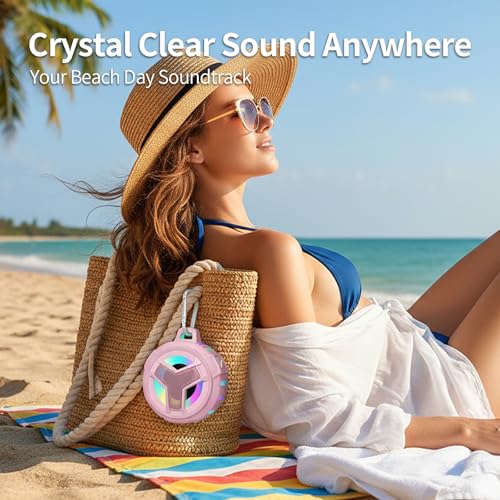 EBODA Shower Waterproof Bluetooth Speakers Portable Gifts for Teen Girls | IP67 Wireless Small Speaker, 24H Playtime for Home, Pool, Kayak, Hiking, Boat, River Floating, Tween Girls Trendy Stuff-Pink - color: Pink