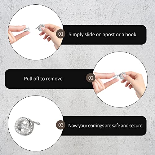 Nkwuire Silicone Earring Backs for Studs, 550 Pcs 6 Styles Clear Soft Earring Backings Rubber Plastic Earring Backs Clutch Stoppers Replacement Kits for Fish Hook Earring Studs Hoops - color: 6 styles-B