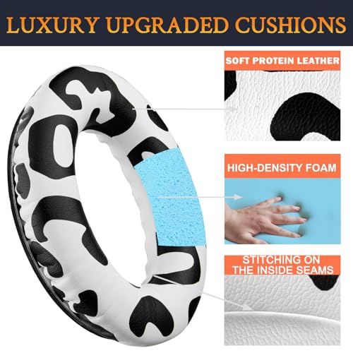 Replacement Earpads Cushions for Bose QuietComfort 35 (QC35) & Quiet Comfort 35 II (QC35 ii) Headphones, Ear Pads with Softer Leather, Noise Isolation Foam, Added Thickness (Snow Leopard) - color: Snow Leopard